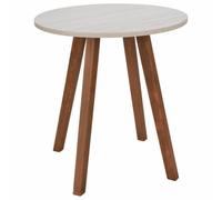 HowHomely Table d'appoint - Table basse ronde - Aspect marbre - 40 x 40 x 43 cm - Petite table avec pied en bois - Design scandinave - Table de salon - Table de chevet moderne