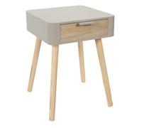 HowHomely Table de chevet avec tiroir - 35 x 40 x 48 cm - Beige - Table d'appoint moderne scandinave - Espace de rangement - Décoration de chambre à coucher