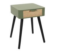 HowHomely Table de chevet avec tiroir - 35 x 40 x 48 cm - Vert - Table d'appoint moderne scandinave - Espace de rangement - Décoration de chambre à coucher