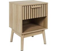 HowHomely | Table de nuit - 55 cm - Beige - avec tiroir et étagère