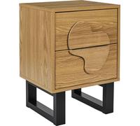 Howhomely | Table de nuit - Nord - Chêne Sonoma - Design moderne - 2 tiroirs - Style loft et scandinave