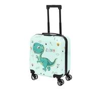 HowHomely | Valise pour enfant cabine 3D 51 x 31 x 22 cm - Bagage à main à roulettes coque rigide, légère, colorée, valise de voyage pour enfants, vacances, avion, vert, 31 x 22 x 51 cm