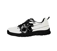 Howilath 3D Black Drop Skull Femmes Trainers Chaussures Course - Art Liquid Skull Vintage Chaussures Marche Confortables avec Mousse MéMoire EU 38