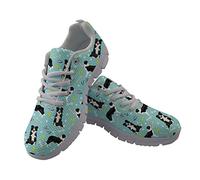 Howilath Border Collie Dog Femmes Baskets Chaussures Plates - Balle de Tennis Mignon Pet Confortables Conduite Mocassins Marche EU 38
