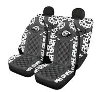 Howilath Ensemble complet de 4 housses de siège de voiture avec imprimé panda mignon - Protection universelle pour la plupart des voitures, camions, SUV, camionnettes