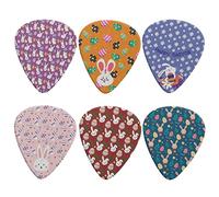 Howilath Médiators de guitare Happy Easter Lapin coloré, œuf, fleur, cœur, carotte