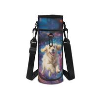 Howilath Porte-bouteille d'eau en néoprène pour la marche quotidienne, Galaxy Golden Retriever, Sac à dos enfant