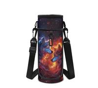 Howilath Porte-bouteille isotherme pour enfants Motif loup, Fire Wolf Noir, Sac à dos enfant