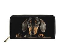 Howilath Portefeuille long imperméable imprimé fantaisie pour femme, Design teckel 3D, M, Moderne
