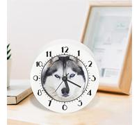 Howilath Réveil Chien Husky avec impression 3D - Cadeau amusant pour les enfants - Réveil classique basique - Cloche puissante - Fonctionne à piles - Grand chiffre