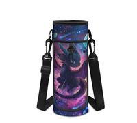 Howilath Sac à bandoulière pour bouteille d'eau spatiale avec bandoulière, Dragon spatial violet, Sac à dos enfant