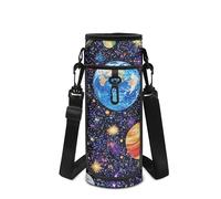 Howilath Sac à bandoulière pour bouteille d'eau spatiale avec bandoulière, Space Planet Bleu, Sac à dos enfant
