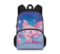 Howilath Sac à dos enfant 15 pouces cartable rentrée scolaire, Axolotl