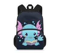 Howilath Sac à dos enfant 15 pouces cartable rentrée scolaire, Axolotl bleu
