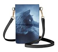 Howilath Sac à main 3D pour téléphone portable avec écran tactile et portefeuille pour femme Motif chaton, Motif chat cool