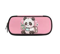 Howilath Trousse à crayons avec double fermeture éclair pour filles pour adolescentes, Panda rose., Organiseur de sac
