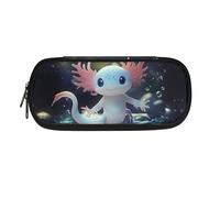 Howilath Trousse à crayons et trousse à crayons pour filles adolescentes avec fermeture éclair, Axolotl mignon noir, Organiseur de sac