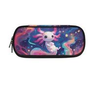 Howilath Trousse à crayons et trousse à crayons pour filles adolescentes avec fermeture éclair, Axolotl Étoiles Violet, Organiseur de sac