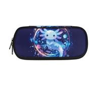 Howilath Trousse à crayons et trousse à crayons pour filles adolescentes avec fermeture éclair, Blue Planet Axolotl, Organiseur de sac