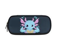 Howilath Trousse à crayons grande capacité pour enfants avec double fermeture éclair, Axolotl bleu, Organiseur de sac