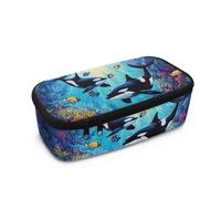 Howilath Trousse à crayons grande capacité pour filles - Pour école secondaire/primaire - Pour étudiants, Baleine tueuse., 10.24"*4.49"*3.15, Cartable