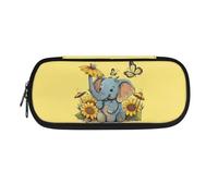Howilath Trousse à crayons haute capacité avec fermeture éclair pour adolescentes, filles et garçons, Jaune éléphant, Organiseur de sac