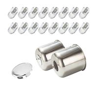 HowioZil Lot de 2 cache-moyeux à pousser pour remorque et ensembles de roues de remorque - Cache-moyeux de roue de 13,1 cm en acier inoxydable chromé avec 16 écrous de roue de 9/16 à 18 pour camion