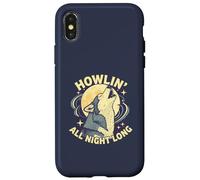 Howlin All Night Long Wolf Lover Night T-Shirt Animal Coque pour iPhone X/XS