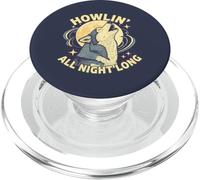 Howlin All Night Long Wolf Lover Night T-Shirt Animal PopSockets PopGrip pour MagSafe