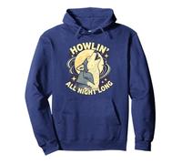 Howlin All Night Long Wolf Lover Night T-Shirt Animal Sweat à Capuche