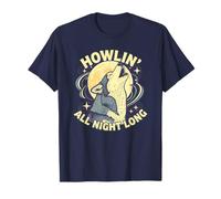 Howlin All Night Long Wolf Lover Night T-Shirt Animal T-Shirt