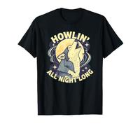 Howlin All Night Long Wolf Lover Night T-Shirt Animal T-Shirt