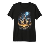Howling At The Moon Suricate Night Sky T-Shirt Haut de Gamme