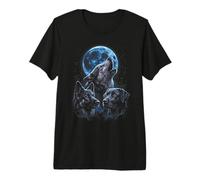 Howling At The Moon Wolves Bootleg Funny T-Shirt Haut de Gamme