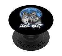Howling Lone Wolf on Moon Animal Funny Wolves Lover PopSockets PopGrip Adhésif