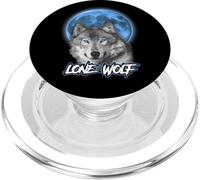 Howling Lone Wolf on Moon Animal Funny Wolves Lover PopSockets PopGrip pour MagSafe