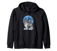 Howling Lone Wolf on Moon Animal Funny Wolves Lover Sweat à Capuche