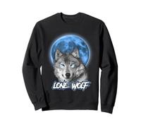 Howling Lone Wolf on Moon Animal Funny Wolves Lover Sweatshirt