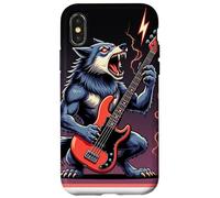 Howling Timber Wolf Rock Guitariste Coque pour iPhone X/XS