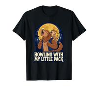 Howling with My Little Pack Lover Cub Mom Cute Halloween T-Shirt Graphique avec Valeur