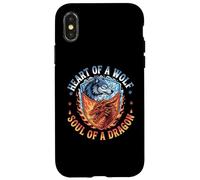 Howling Wolf Animal Nature Dragon Ying Yang Coque pour iPhone X/XS