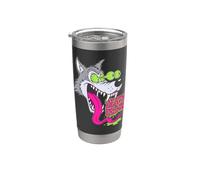 "Howling Wolf" Retro Biker Lowbrow Wolves Rockabilly 50s Gobelet isotherme en acier inoxydable double paroi
