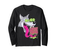 Howling Wolf Retro Biker Lowbrow Wolves Rockabilly 50s Manche Longue