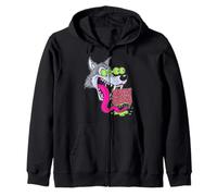 Howling Wolf Retro Biker Lowbrow Wolves Rockabilly 50s Sweat à Capuche