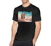 Howls Moving Castle Men's Crew Neck t-Shirt Cool Short Sleeve Classic Tee Big Size Clothing Black Manches Courtes(X-Large)
