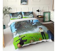 Howl's Moving Castle Sets De Housses De Couettes 3D, 3 Pièces Imprimé Ensemble De Literie avec Housses De Couettes Et Taie d'oreiller Microfibre avec Fermeture Éclair Double（200x200cm）
