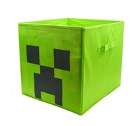 HOX Minecraft Creeper Boîtes de rangement pliables avec poignées | Durabilité et tissu de haute qualité | Cubes de rangement pliables en tissu | Compatible avec les meubles Ikea Kallax | Parfait pour