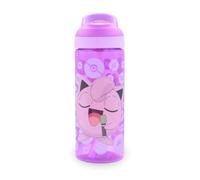 HOX Pokemon JIGGLYPUFF Bouteille d'hydratation réutilisable sans BPA pour enfants avec boucle de transport intégrée, bec verseur rabattable et paille amovible - 600 ml, rose
