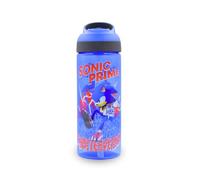 HOX SONIC PRIME Bouteille d'hydratation réutilisable sans BPA pour enfants avec boucle de transport intégrée, bec rabattable et paille amovible - 600 ml, bleu