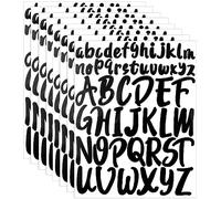 Hoxfly 8 Feuilles Autocollants Lettres, Alphabet Lettre et Autocollants, Noir Autocollants Lettres, Stickers Lettres, Lettrage Adhésif Étanche, Autocollants Alphabet Auto-Adhésifs pour Décoration